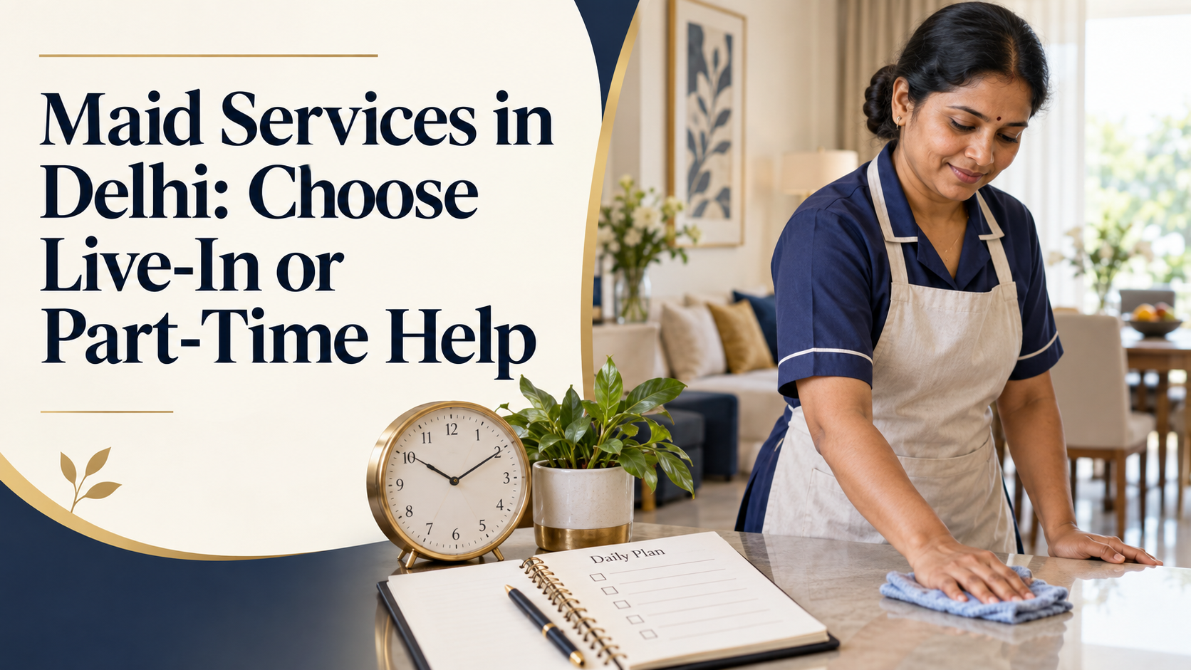Maid Services in Delhi: Choose Live-In or Part-Time Help